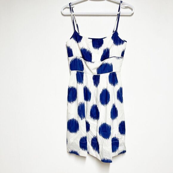 Kate Spade ♠️ Caroline Blue & White Dot Cotton Summer Dress, Size 4 - Picture 4 of 8